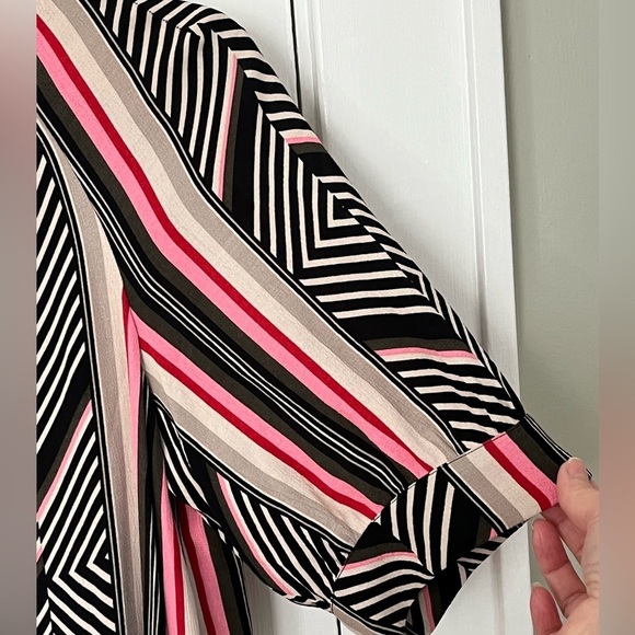 ANTHROPOLOGIE McKenzie Mock Neck Tunic Dress Striped Puff Sleeve X-Small - Picture 8 of 16